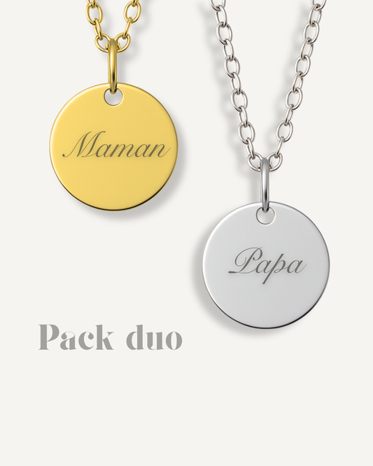 Duo Mémoire ✨ 2 médaillons personnalisés
