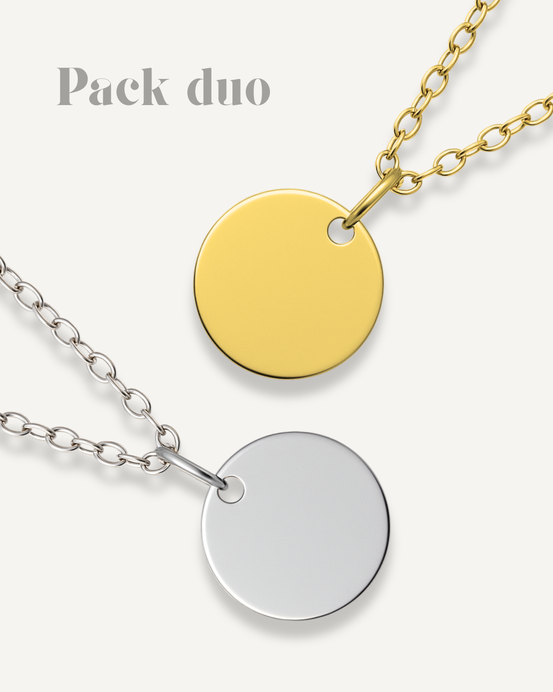 Duo Mémoire ✨ 2 médaillons personnalisés