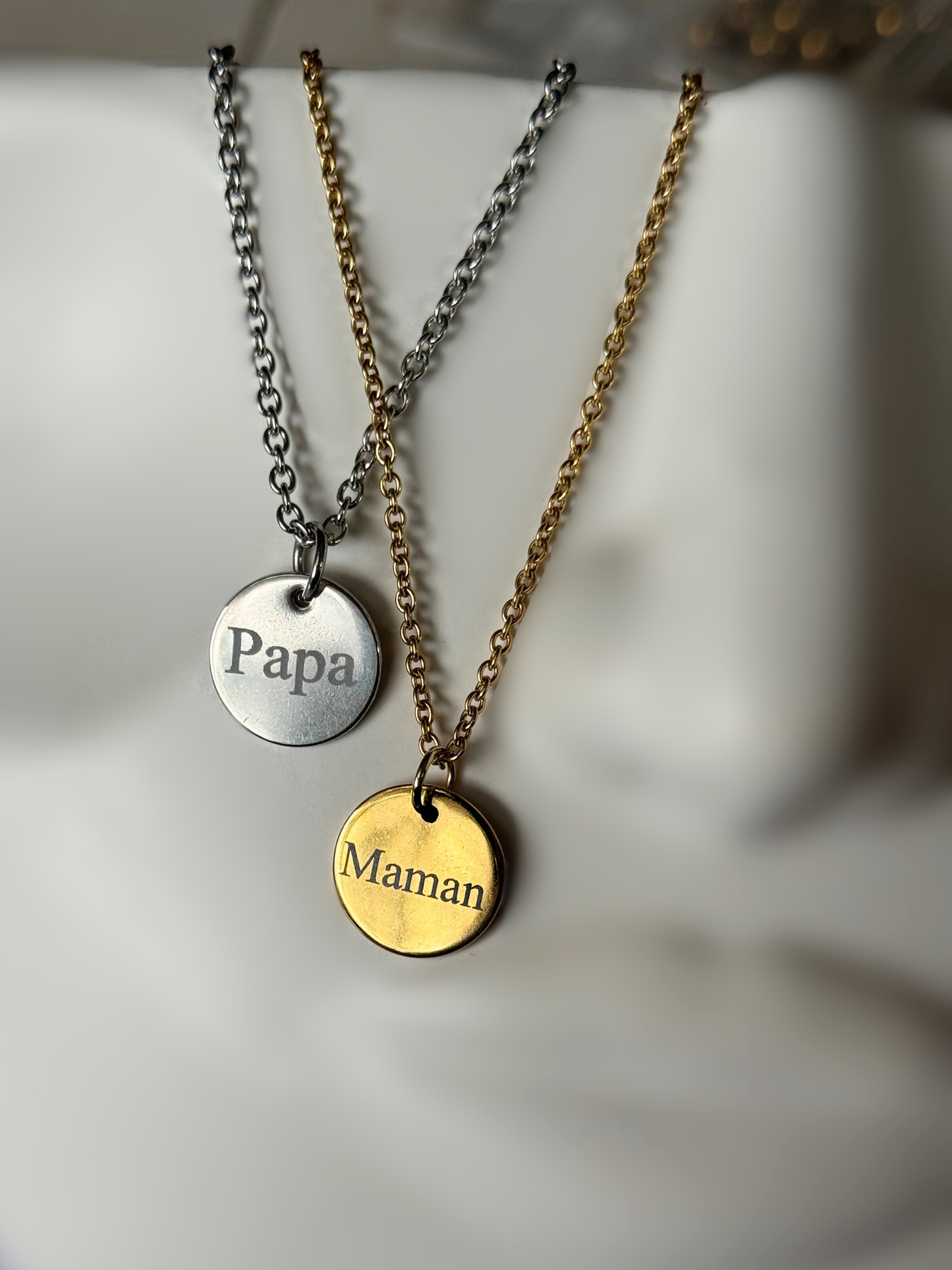 Duo Mémoire ✨ 2 médaillons personnalisés