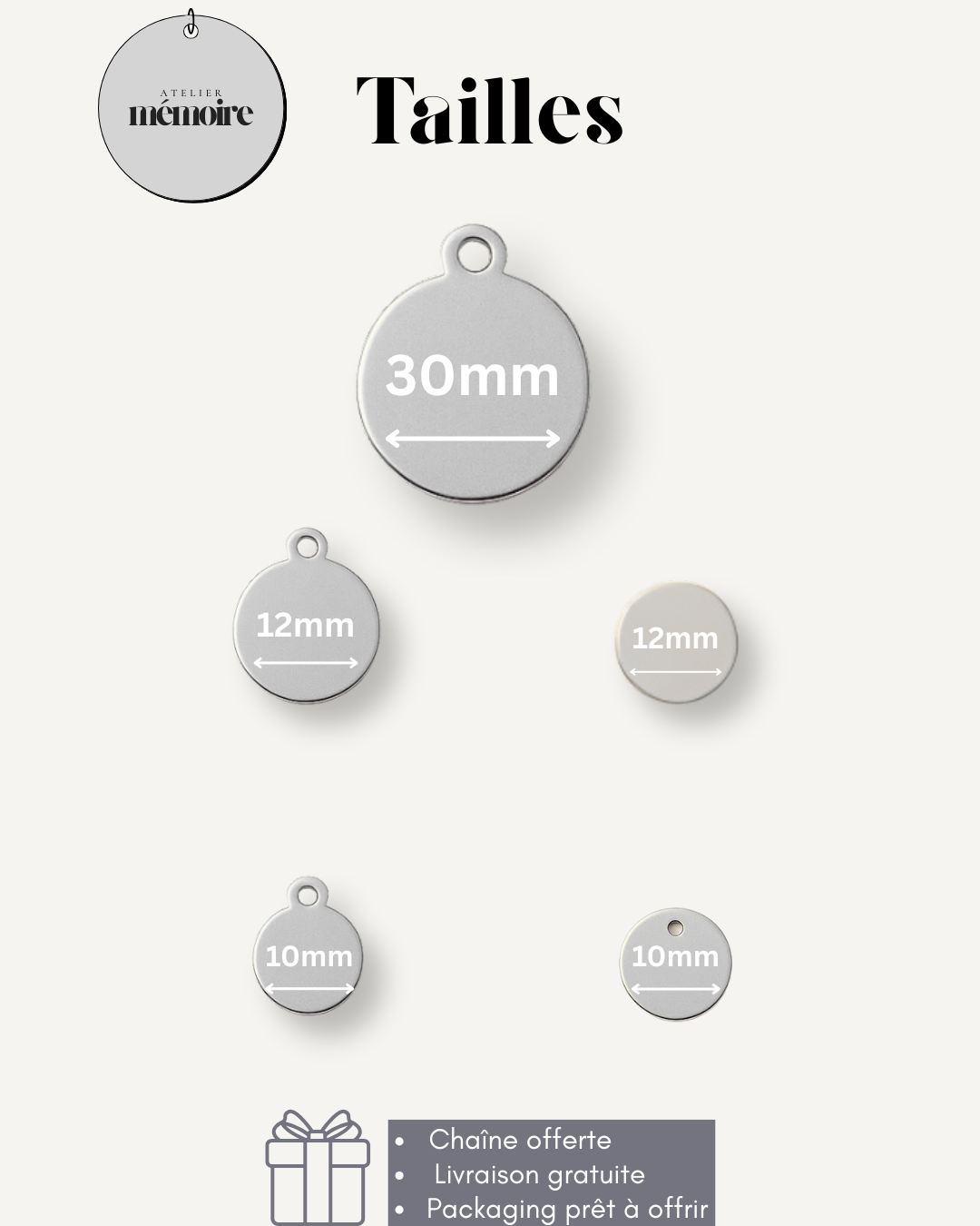 Médaillon personnalisable Argent